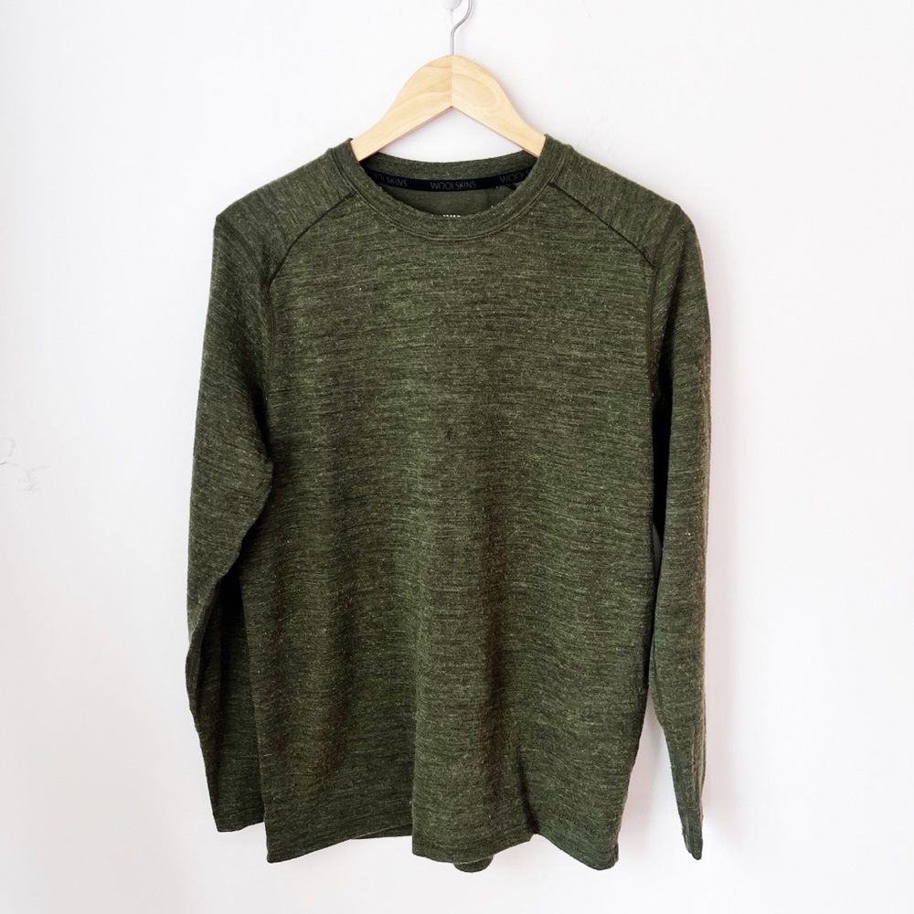 Terramar Merino Woolskins Base Layer Men's Size Medium Green Crew‎ Neck